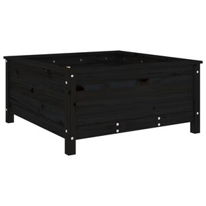 vidaXL Odlingsl&aring;da 82,5x82,5x39 cm svart massiv furu