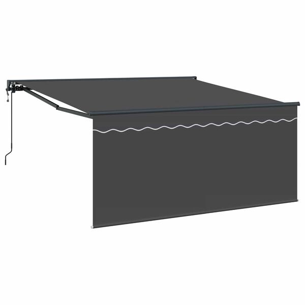 vidaXL Utf&auml;llbar markis Antracit 350 x 250 cm Polyester och aluminium