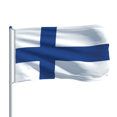 vidaXL Finlands flagga och flaggstång i aluminium 6 m