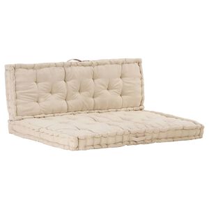 vidaXL Dyna till pallsoffa 2 st bomull beige