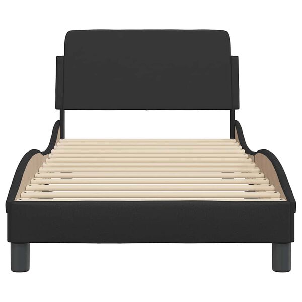 vidaXL Bed Frame "Dover" Black 90x200 cm Faux Leather