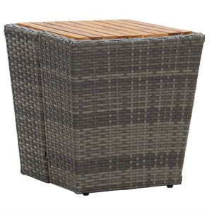 vidaXL Tebord gr&aring; 41,5x41,5x43 cm konstrotting och massivt akaciatr&auml;
