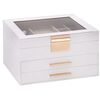vidaXL Smyckeskrin 3-lagers vit 23x20,5x14 cm