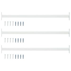 vidaXL Justerbar f&ouml;nsters&auml;kerhetsst&aring;ng 3 st 710 - 1200 mm St&aring;l Vit