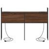 vidaXL F&ouml;rvaringsgavel med Laddstation brun ek 163 x 15 x 98 cm