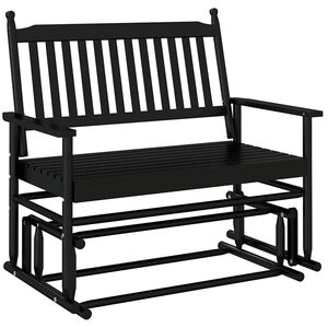 vidaXL Gungb&auml;nk svart 118x70x104,5 cm massivt poppeltr&auml;