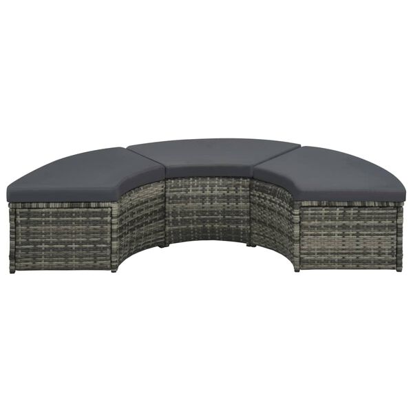 vidaXL Loungegrupp f&ouml;r tr&auml;dg&aring;rden med dynor 7 delar konstrotting gr&aring;