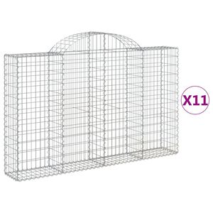 vidaXL Gabioner b&aring;gformade 11 st 200x30x120/140 cm galvaniserat j&auml;rn