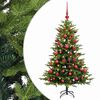 vidaXL Konstgjord julgran med kulor 120 cm 150 LED-lampor Varmvit