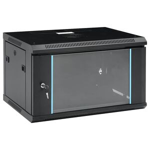 vidaXL 6U N&auml;tverkssk&aring;p v&auml;ggmonterat 19" IP20 600x450x350 mm