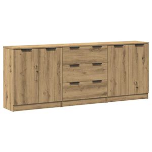 vidaXL Sk&auml;nkar 3 delar ek 60x30x70 cm konstruerat tr&auml;