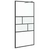 vidaXL Walk-in Duschvägg Svart 80 x 195 x 0.5 cm Glas och Aluminium