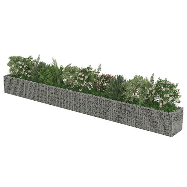 vidaXL Planteringsgabion upph&ouml;jd galvaniserat st&aring;l 540x50x50 cm