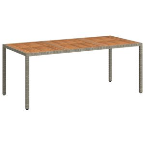 vidaXL Tr&auml;dg&aring;rdsbord 190x90x75 cm konstrotting och akaciatr&auml; gr&aring;