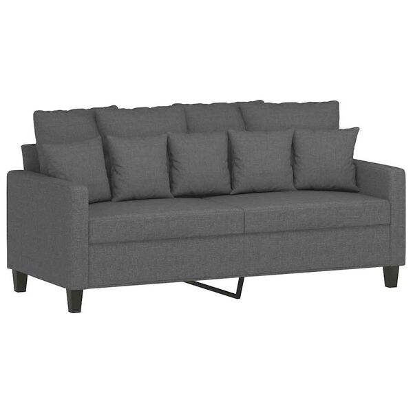 vidaXL Soffa 2-sits m&ouml;rkgr&aring; 140 cm tyg