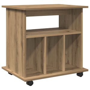 vidaXL Sk&aring;p med hjul artisan ek 60x45x60 cm konstruerat tr&auml;