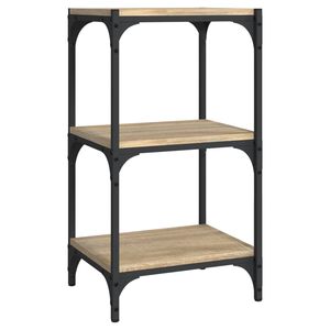 vidaXL Bokhylla sonoma-ek 40x33x70,5 cm konstruerat tr&auml; och st&aring;l