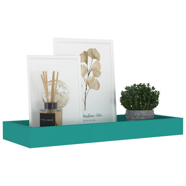 vidaXL V&auml;gghyllor med kant 2 st Bl&aring; 40x15x4 cm MDF