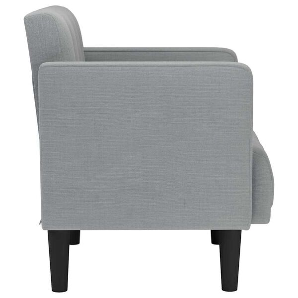 vidaXL Soffstol med armst&ouml;d ljusgr&aring; 53 cm tyg