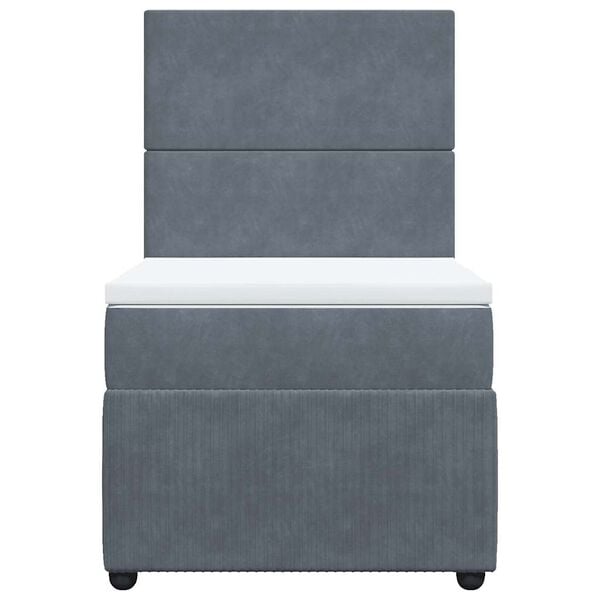 vidaXL Ramsäng med madrass mörkgrå 100x200 cm sammet