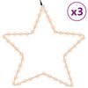 vidaXL Julstj&auml;rna ljusslingor 3 st med 48 LEDs varmvit 56 cm