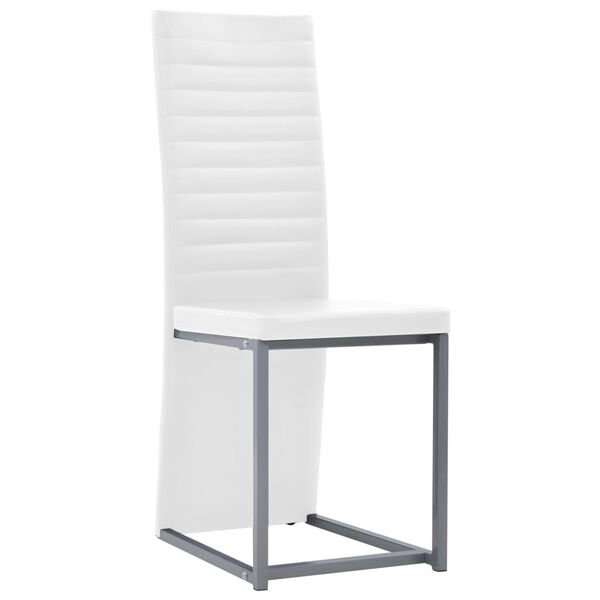 vidaXL Matgrupp 7 delar st&aring;l och h&auml;rdat glas svart och vit