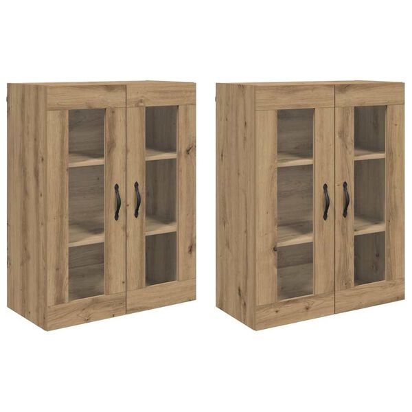 vidaXL V&auml;ggsk&aring;p 2 pcs Artisan Ek 69,5 x 34 x 90 cm Konstruerat tr&auml;