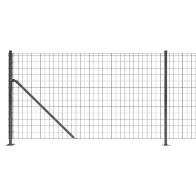 vidaXL Stängsel med stolpsko antracit 0,8x10 m
