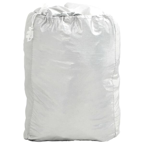 vidaXL Bilöverdrag för Sedan med spännband silver L PEVA heltäckande