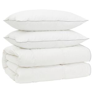 vidaXL 90% G&aring;sdun T&auml;cke Set FULDA 3 st 200 x 200 cm Alla &aring;rstider Vit