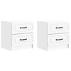 vidaXL Nattduksbord med l&aring;da 2 pcs Vit h&ouml;gglans 43 x 34,5 x 44,5 cm