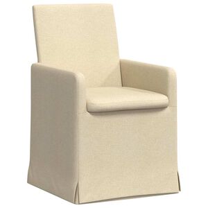 vidaXL Matstolar 2 st Tyg Gr&auml;ddvit 57 x 68 x 94 cm