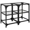 vidaXL Soffbord med transparent glasskiva 2 st 30x30x45 cm st&aring;l