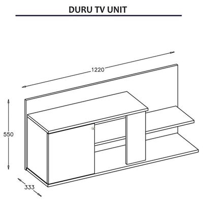 Homemania TV-bänk Duru 122x33,3x55 cm valnötsträ