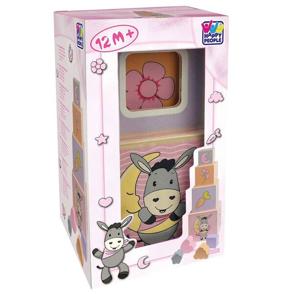 Happy People Tr&auml;klossar Donkey rosa/lila/brun