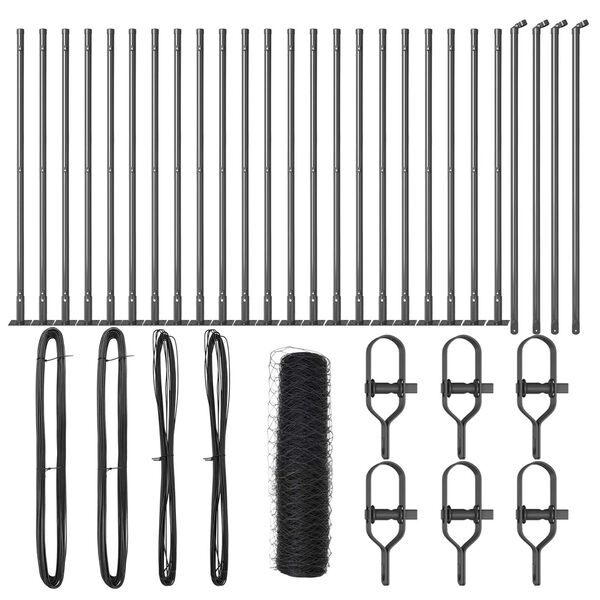 vidaXL St&auml;ngselstolpe Gr&aring; 50 x 0,4 m (36 mm n&auml;t) St&aring;l och PVC