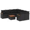 vidaXL Patio Sofa Set 9-sits Black