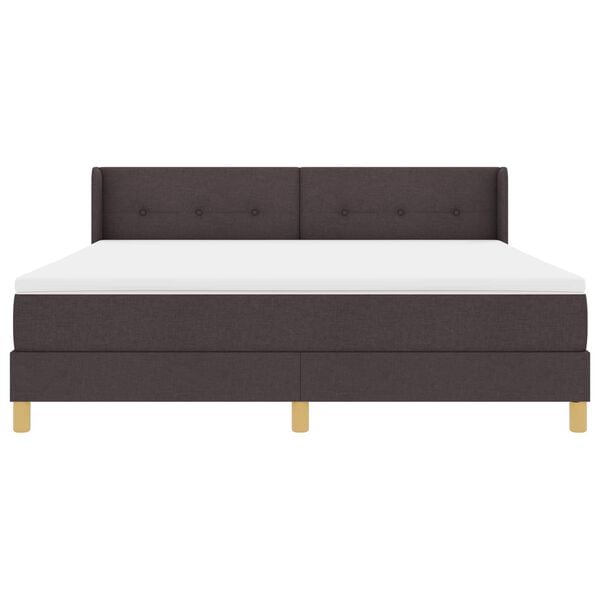 vidaXL B&auml;ddfj&auml;der med madrass M&ouml;rkbrun 200 x 180 cm Polyester