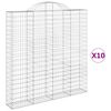 vidaXL Gabioner b&aring;gformade 10 st 200x30x200/220 cm galvaniserat j&auml;rn