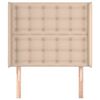 vidaXL Sänggavel med kanter cappuccino 103x16x118/128 cm konstläder