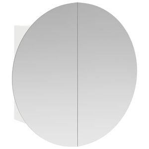 vidaXL Badrumssk&aring;p med rund spegel och LED vit 40x40x17,5 cm