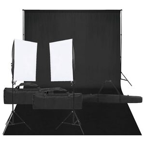 vidaXL Fotostudio med lampor och bakgrund