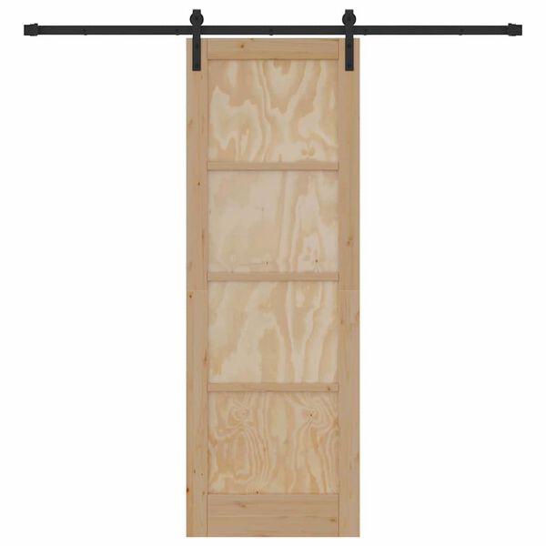 vidaXL Skjutd&ouml;rr Brun 73,5 x 211 cm Massiv furu