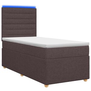vidaXL Kontinentals&auml;ng med madrass M&ouml;rkbrun 80 x 200 cm Tyg