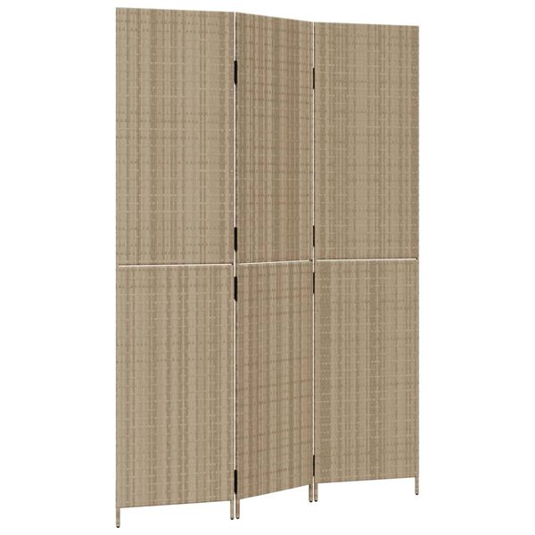 vidaXL Rumsavdelare 3 paneler beige konstrottning