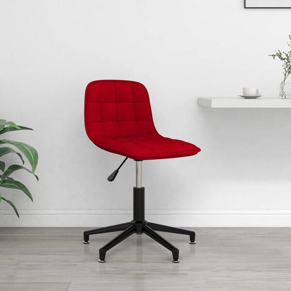 vidaXL Snurrbar matstol vinr&ouml;d sammet