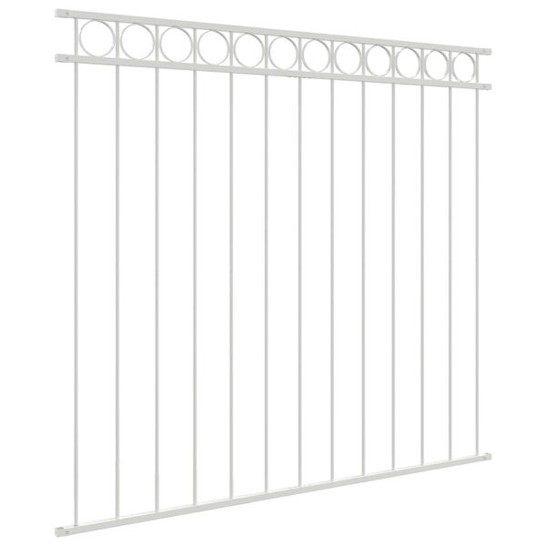 vidaXL Staketdel Vit 170 x 150 cm St&aring;l
