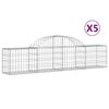 vidaXL Gabion b&aring;gformad 5 st 200x30x40/60 cm galvaniserat j&auml;rn