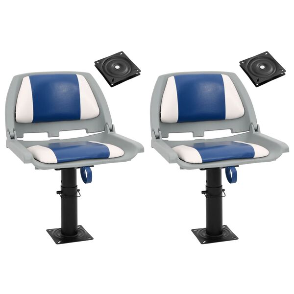 vidaXL B&aring;tstolar 2 st med piedestal h&ouml;jdjusterbar 360&deg; roterbar