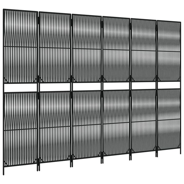 vidaXL Rumsavdelare 6 paneler svart konstrottning